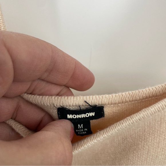 MONROW Poplin Mix Tank maxi Dress cream beige Sz M - Picture 4 of 10